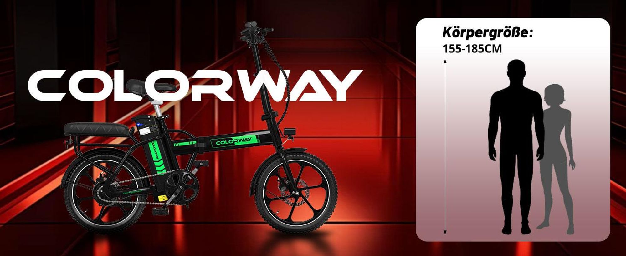 COLORWAY E Bike, 16 Zoll Klapprad E-Fahrrad, 36V 12Ah Lithium-Akku, 250W Motor, Mini-E-Bike mit 35-60km Reichweite für Erwachsene & Jugend