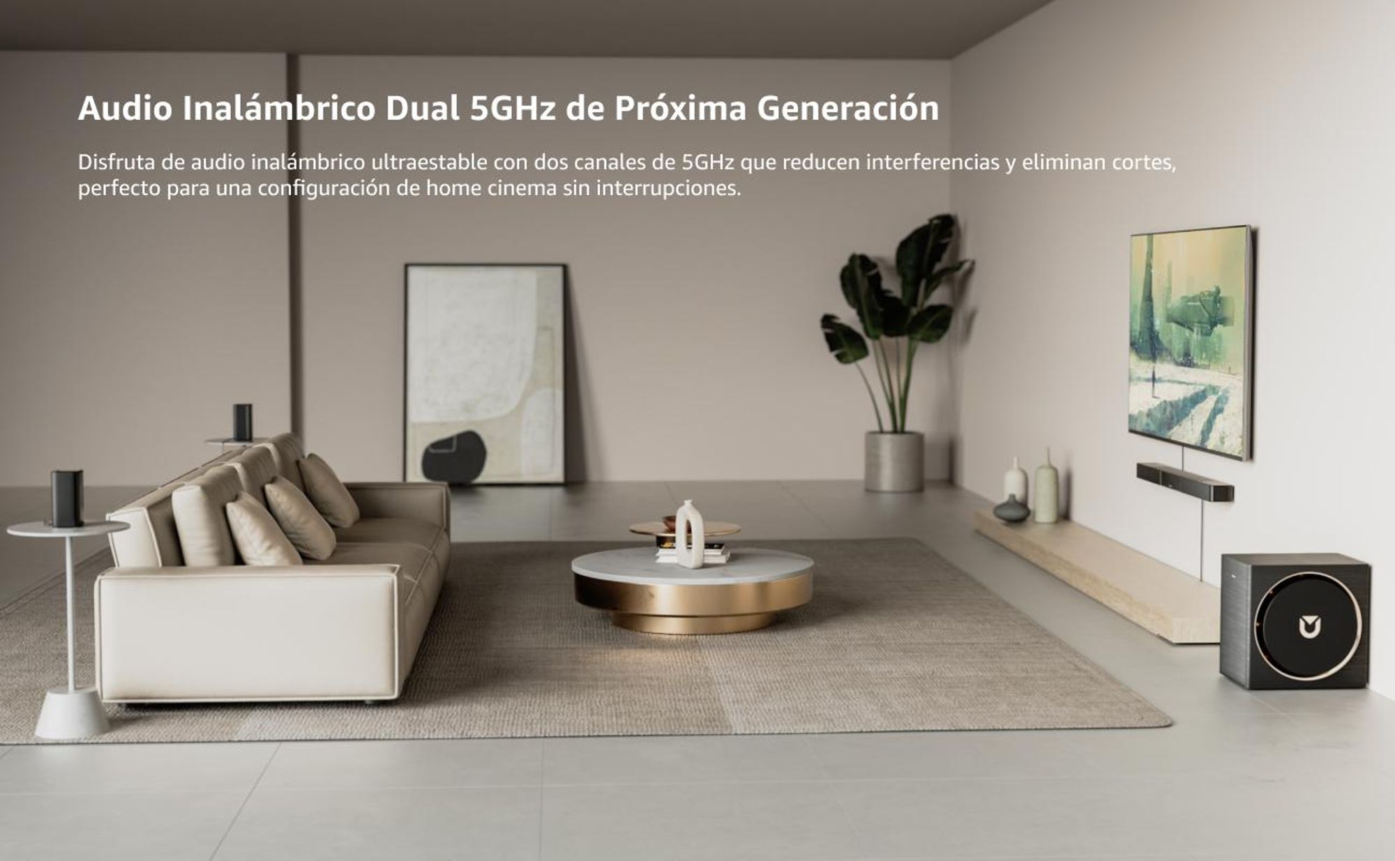 ULTIMEA Skywave Series: Sistema de sonido envolvente inalámbrico profesional de 7.1.4 canales para televisión, con Dolby Atmos, barra de sonido de 980 W y subwoofer inalámbrico de 10"