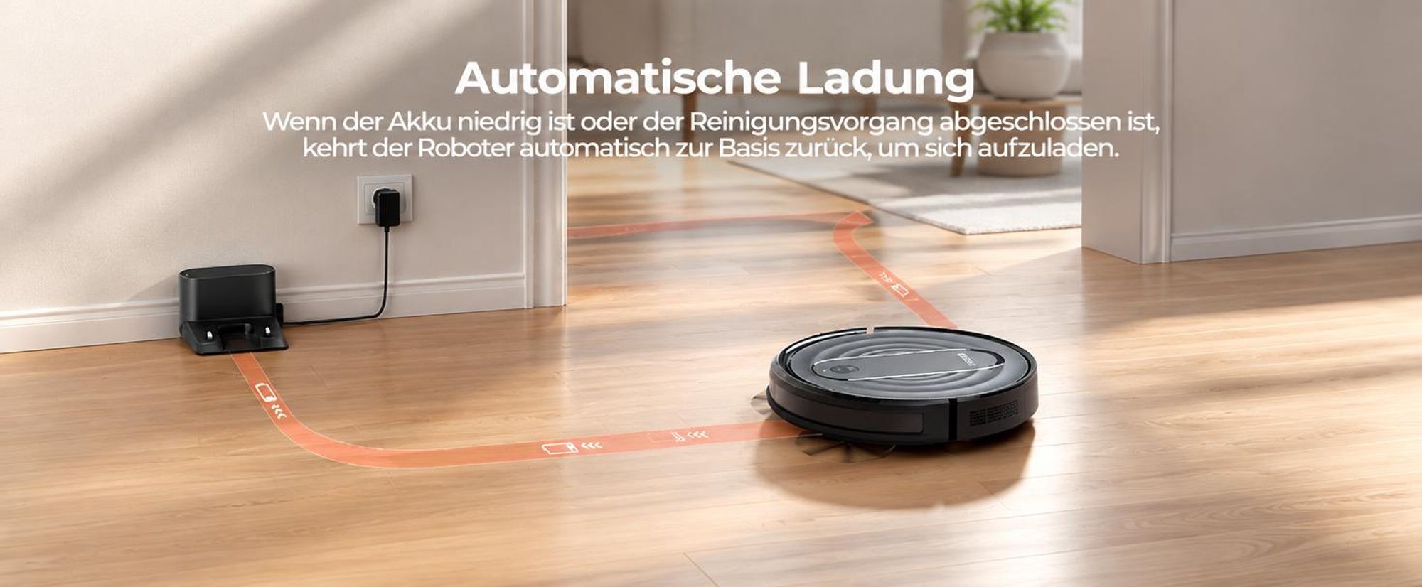 Airzeen Saugroboter mit Wischfunktion , 3in1 Roboterstaubsauger 8000Pa Starke Saugleistung Leiser Roboter-Staubsauger, App/WiFi, 120 Min Laufzeit