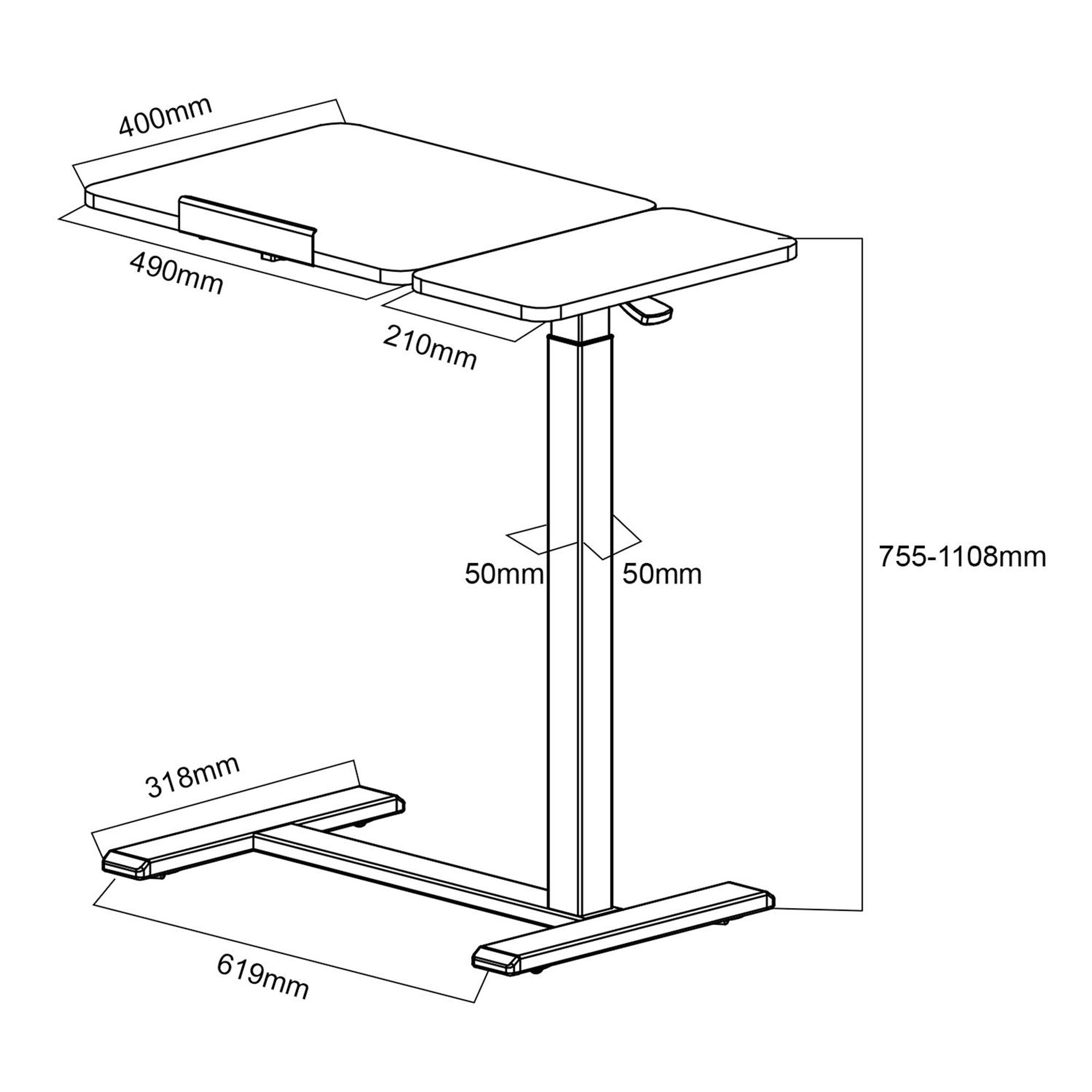 Mobiler Schreibtisch/Laptopständer Maclean weiß höhenverstellbar 76-109cm max. 30kg  MC-120 W