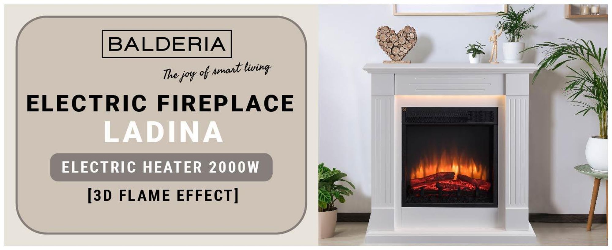 BALDERIA Ladina – stojací krb – bílý