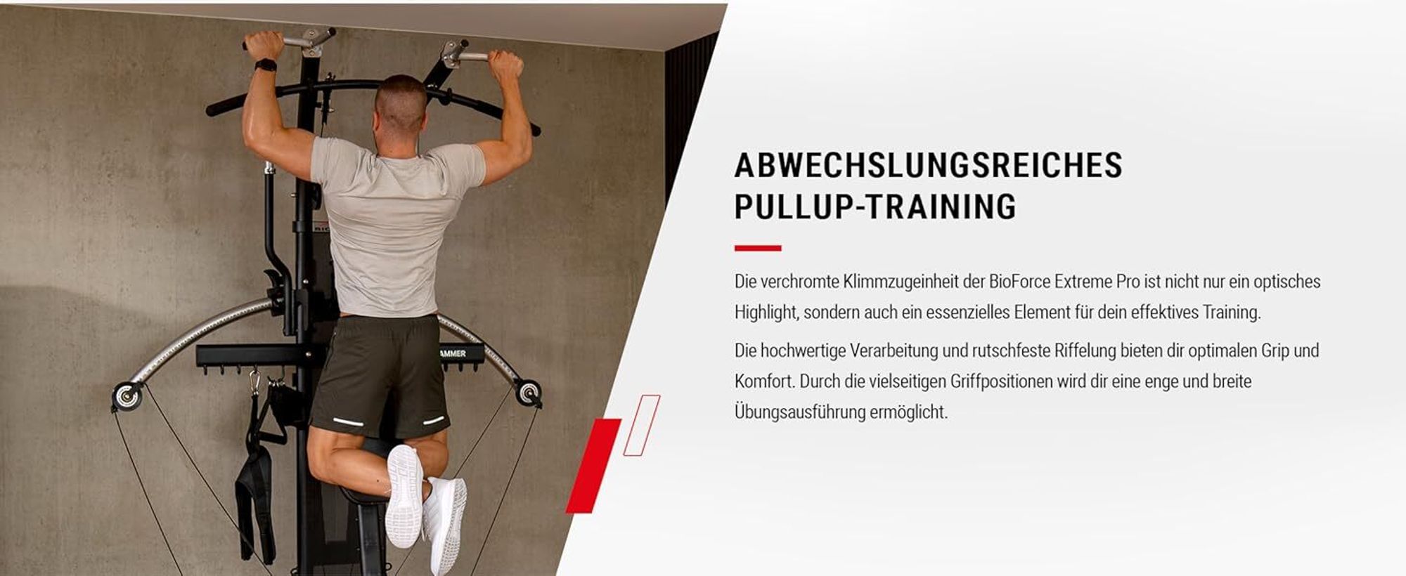 HAMMER Kraftstation BioForce Extreme Pro, Fitnessstation für zu Hause, mit TNT-Widerstandstechnologie, mit 125 kg Zuggewicht, über 140 Übungen