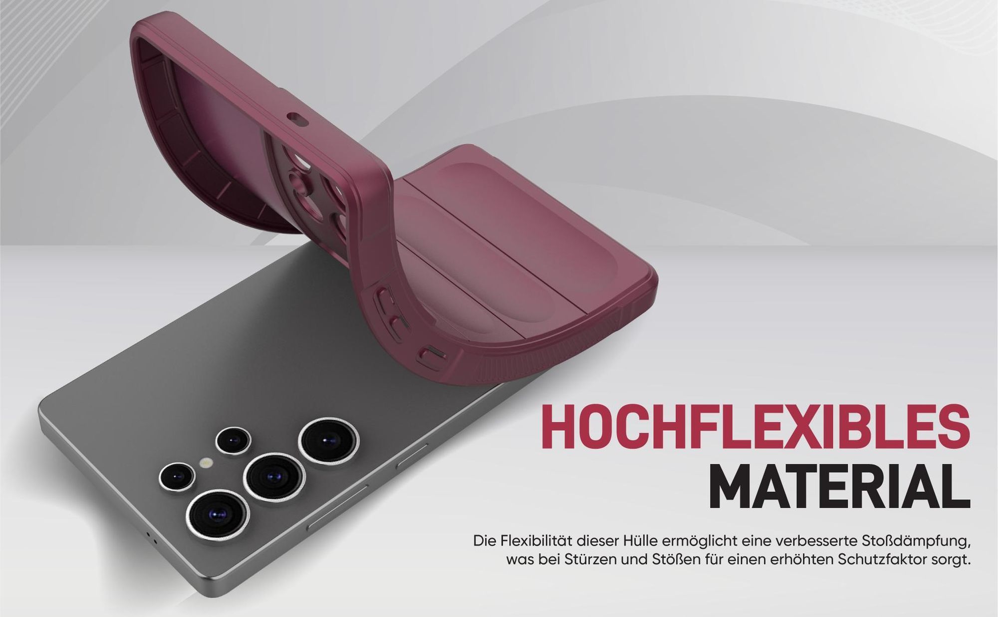 Stoßfestes und flexbiles Handy Case mit Griffzonen in Lila für Samsung Galaxy S25 Ultra