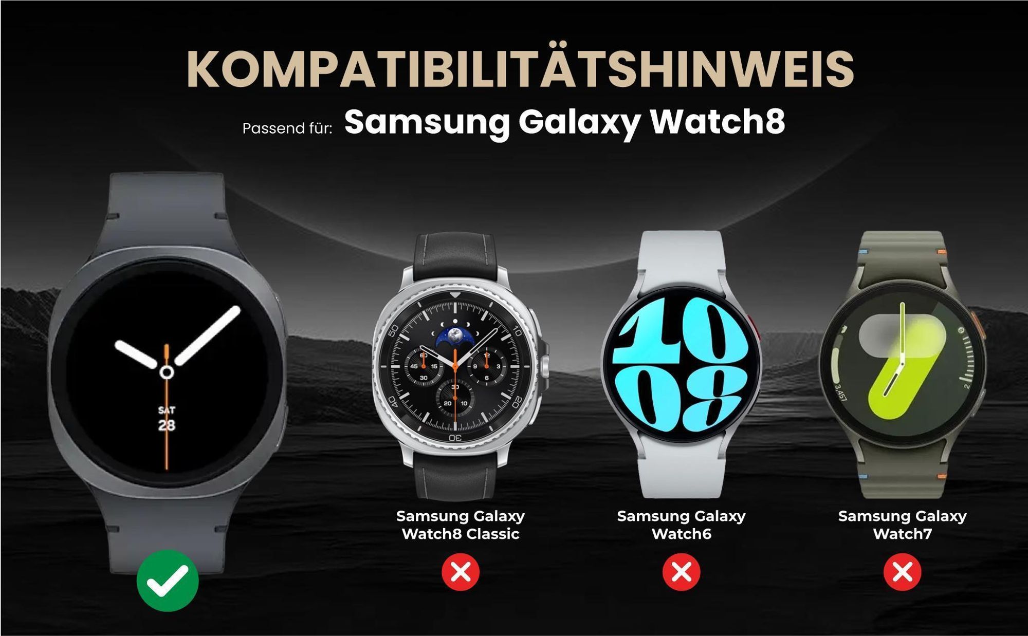 Kompatibilitätshinweise Armband für Samsung Galaxy Watch8 44mm