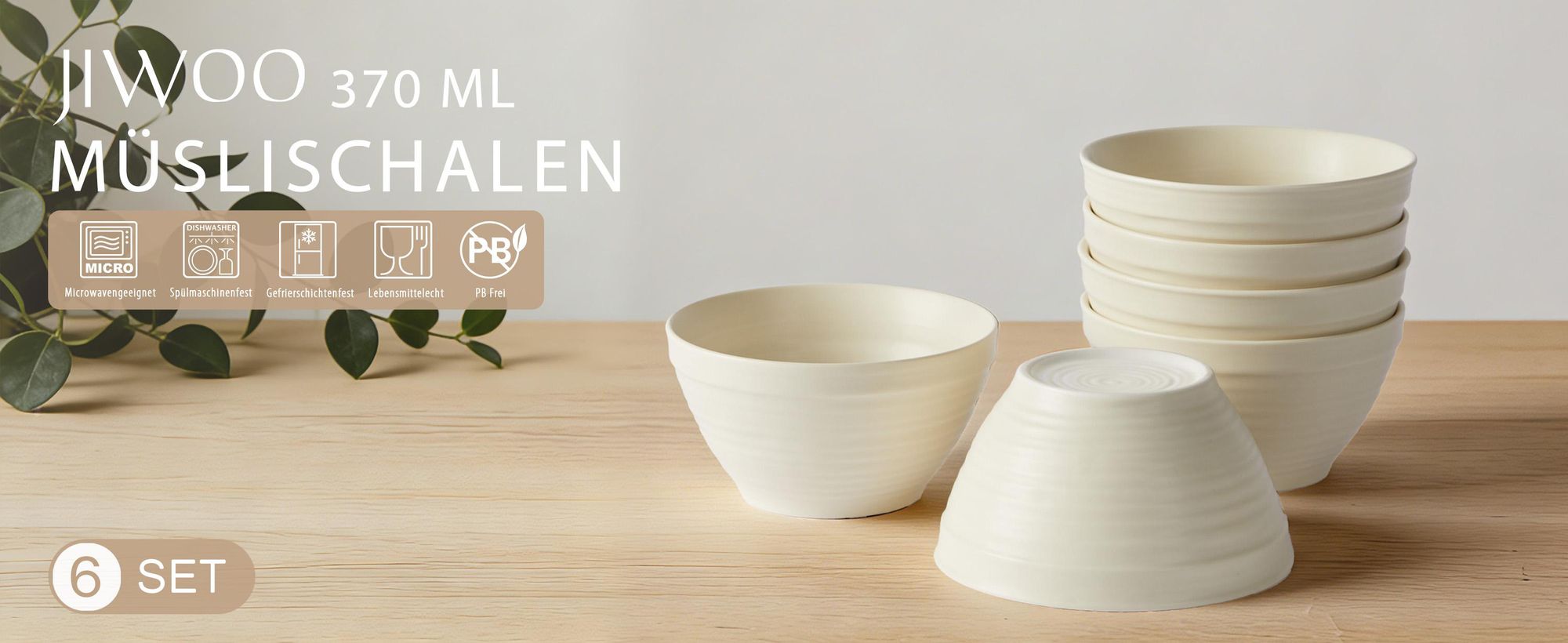Schale set 6er Ø11,8cm Keramik Müslischale Frühstücksschale Suppenschalen Schalen für 6 Personen Matt-Glasur Bowl Mikrowellen- und Spülmaschinengest