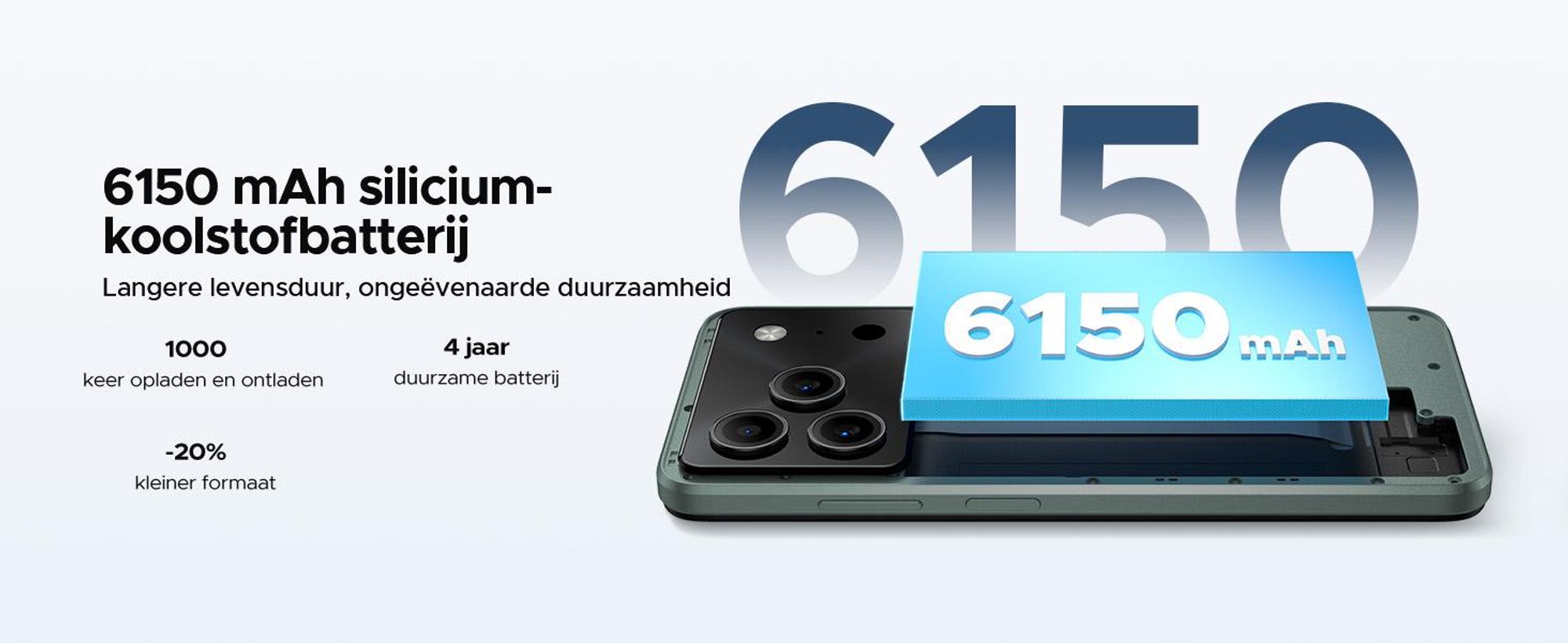 DOOGEE Note56 Pro Smartphone, Android 16, 6,56" scherm met 90Hz, 6150mAh batterij, 32GB RAM + 128GB opslag, 4G Dual-SIM, 13MP camera, NFC, vingerafdruksensor, gezichtsherkenning