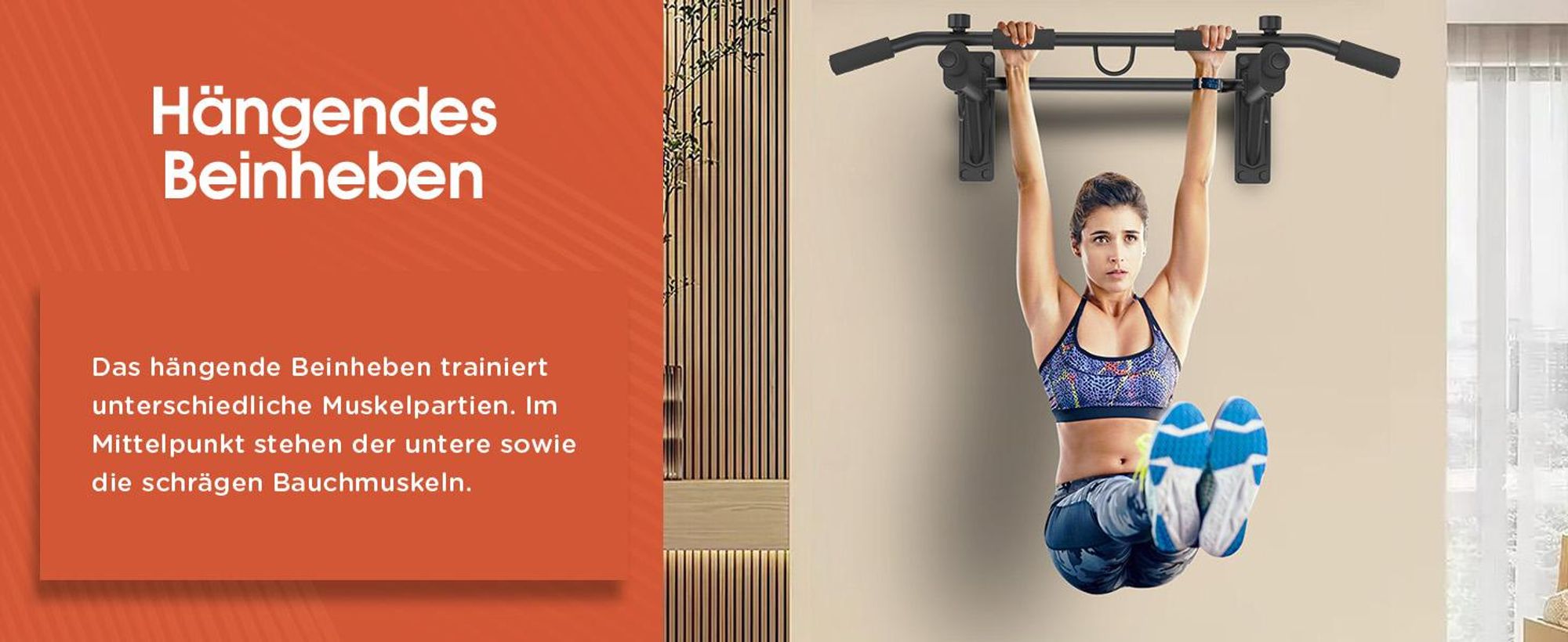 DH FitLife 4in1 Klimmzugstange zur Wandmontage, bis 200 kg für Zuhause | 6 rutschfeste Griffe | 3 Ösen für Boxsack & Schlingentrainer, Stabil & Sicher