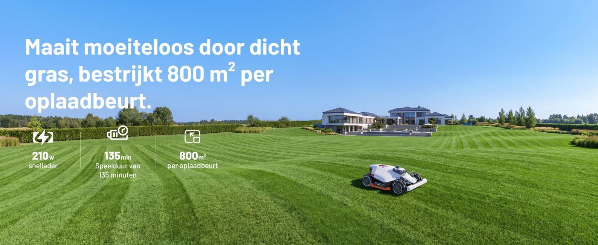 Robotmaaier Mammotion LUBA 3 AWD 1500 met wasstandaard, zonder kabel, voor 1500 m², vierwielaandrijving, hellingen tot 80%, auto-kaartgeneratie, APP