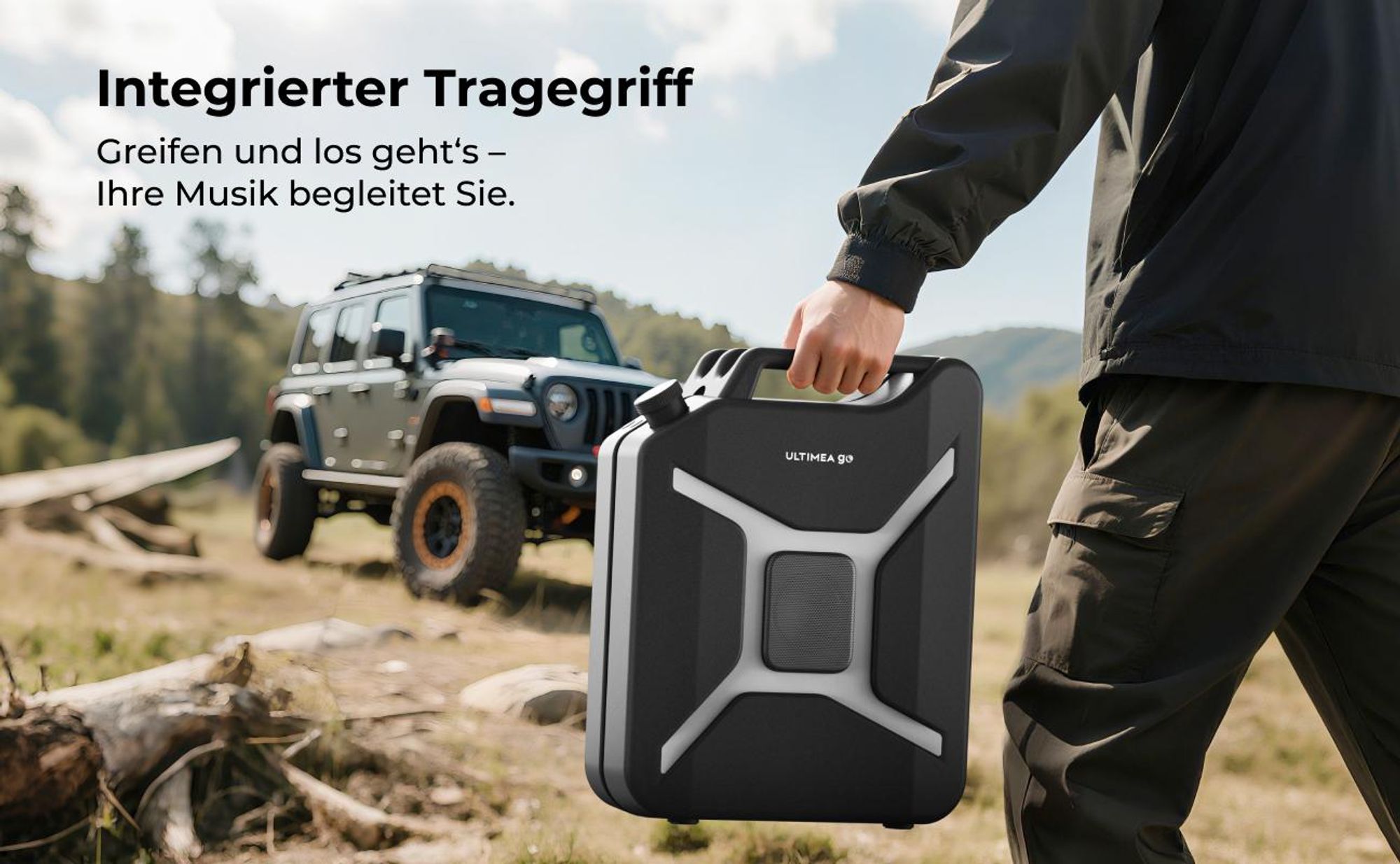 ULTIMEA Go tragbarer Party-Lautsprecher, 300 W Bluetooth PartyBox mit Bass-Boost, RGB-Beleuchtung, Mikrofon-/Gitarreneingang, Party & Outdoor, Schwarz