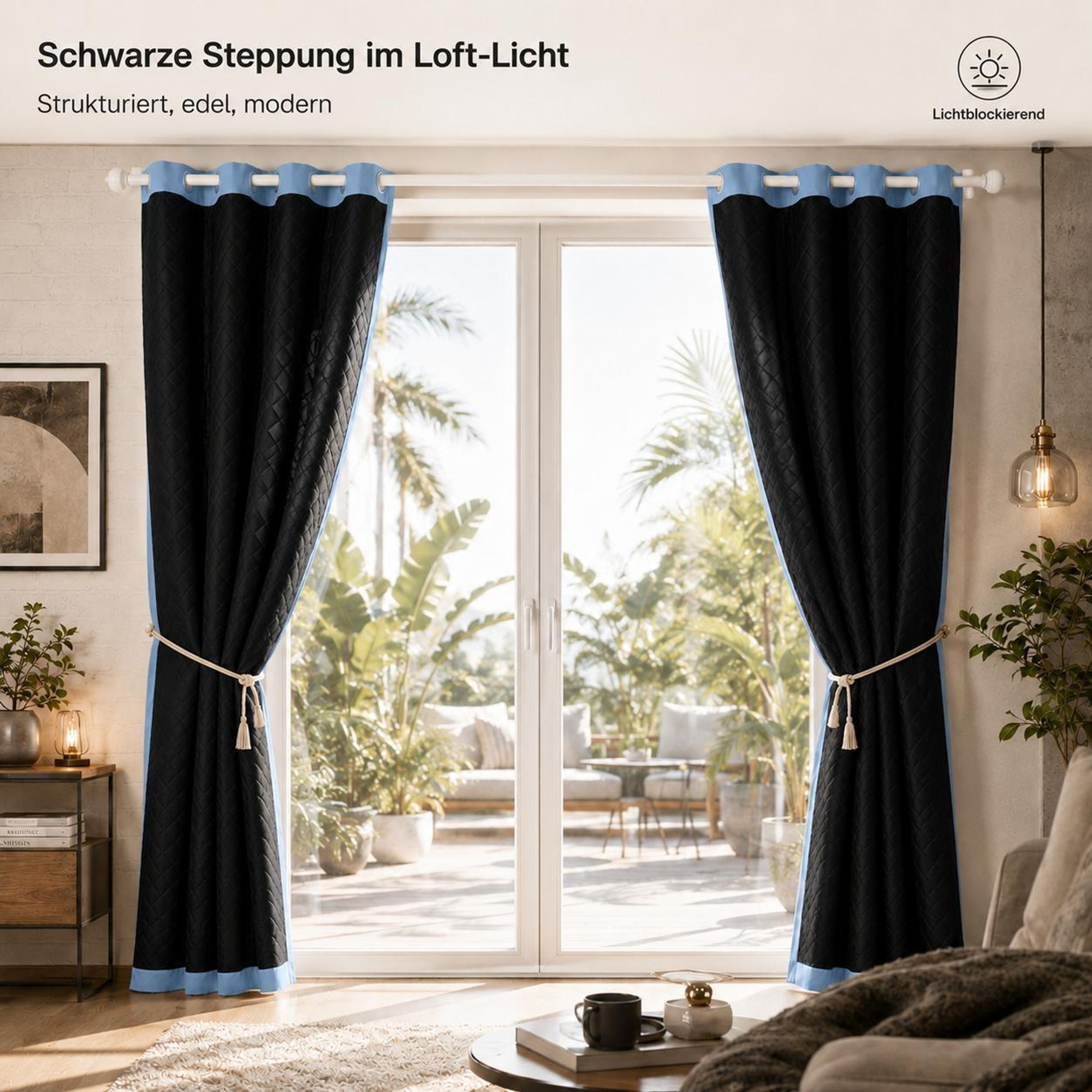 1x Outdoor Thermovorhang gegen Kälte und Hitze – Türvorhang, wasserdicht, Verdunkelungsvorhang mit Ösen für Garten Terrasse, Fenstervorhang, 132x244cm