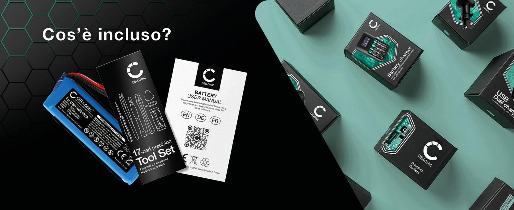 CELLONIC Batteria compatibile con JBL GSP1029102A (Version 1) – 1x Version 1 + Set di strumento