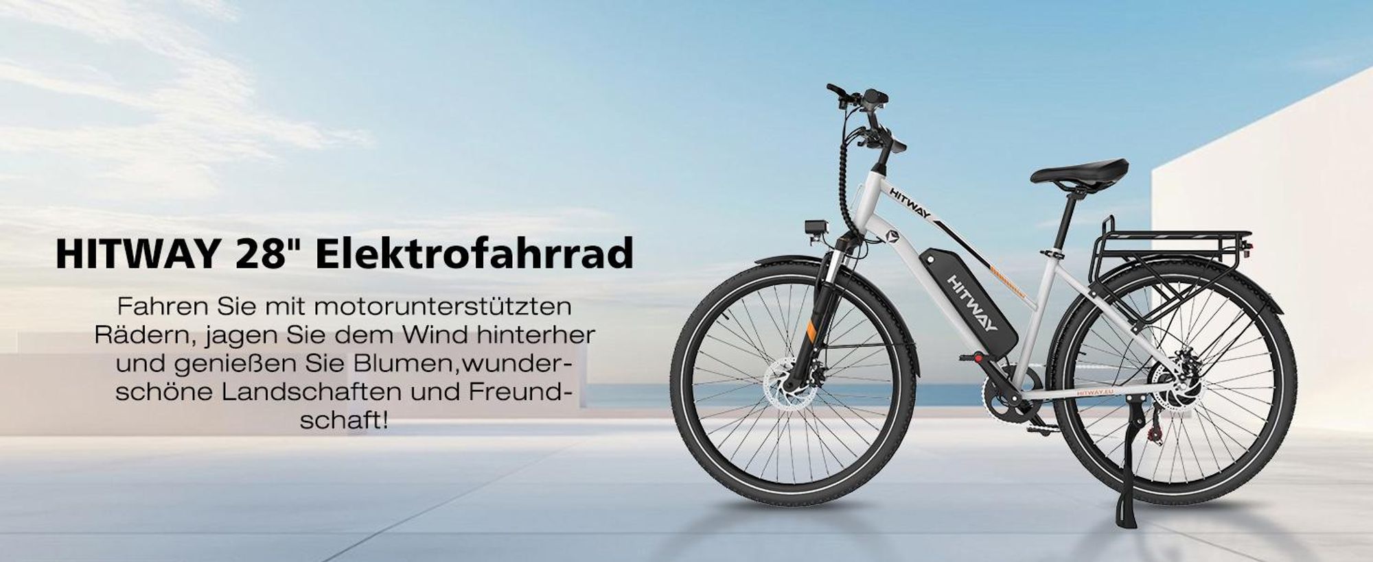 HITWAY E Bike, City E-Bike & E-Hollandrad,36V/13Ah 468 Wh,28 Zoll,MTB,7 Gang, 25km/h, Heckmotor, Kettenschaltung, LCD Display, E-Citybike Damen Herren