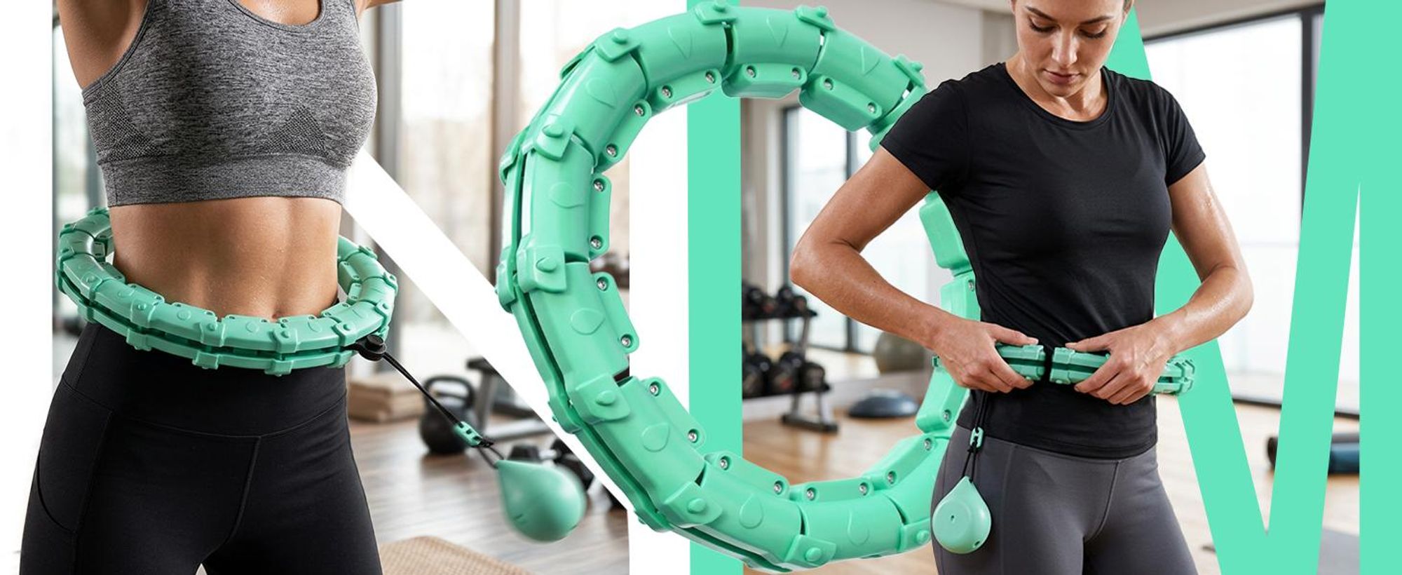 Smart Hula Hoop Reifen Erwachsene mit Gewicht, Verstellbar mit einstellbare 55–132 cm, Hullahub Reifen zum Abnehmen, Fitness, Home Workout, Retoo