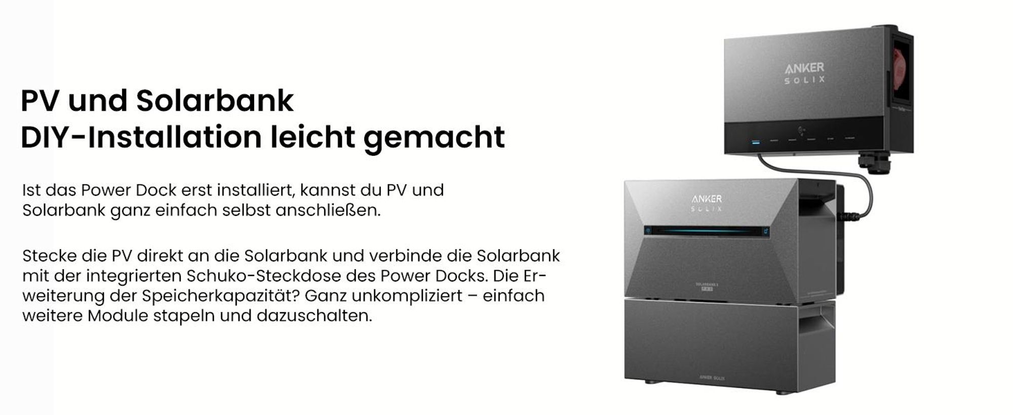 Powerness Balkonkraftwerk mit Speicher, Anker Multisystem SOLIX Solarbank Power Dock mit Solarbank 3 E2700 Pro und 2000W Solarmodule (0% MwSt)