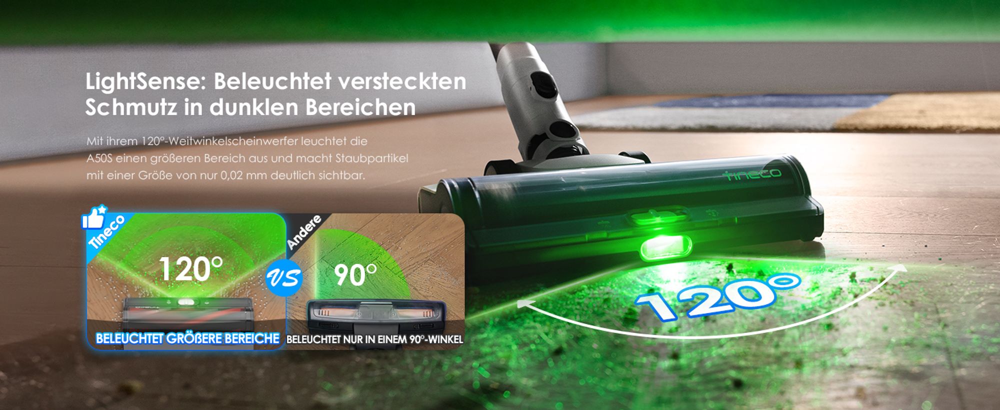 Tineco PURE ONE A50S Plus Akku Staubsauger, Flex Kabelloser Handstaubsauger 70 Min., 3DSense Power Bürste, PureCyclone Technol. 1L Staubbehälter