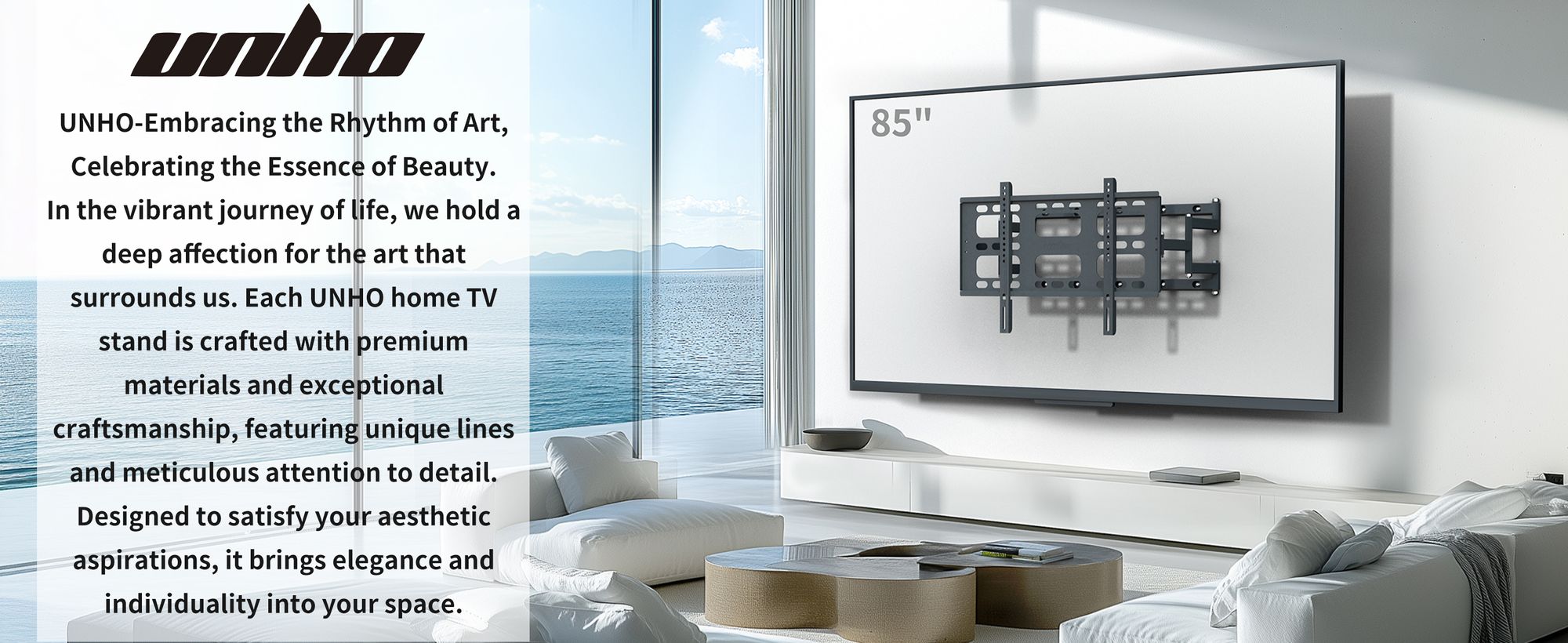 WISFOR TV Wandhalterung Schwenkbar Ausziehbar für 40-85 Zoll Fernseher bis zu 100kg VESA 600x400mm, vormontierte TV Halterung, Extra Stabil