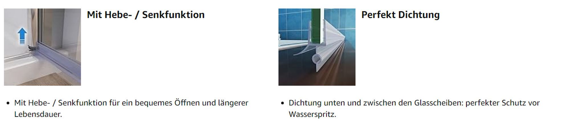 Nischentür 90 x 195 cm Duschabtrennung 2 TLG. Faltwand Aufsatz Duschwand DA