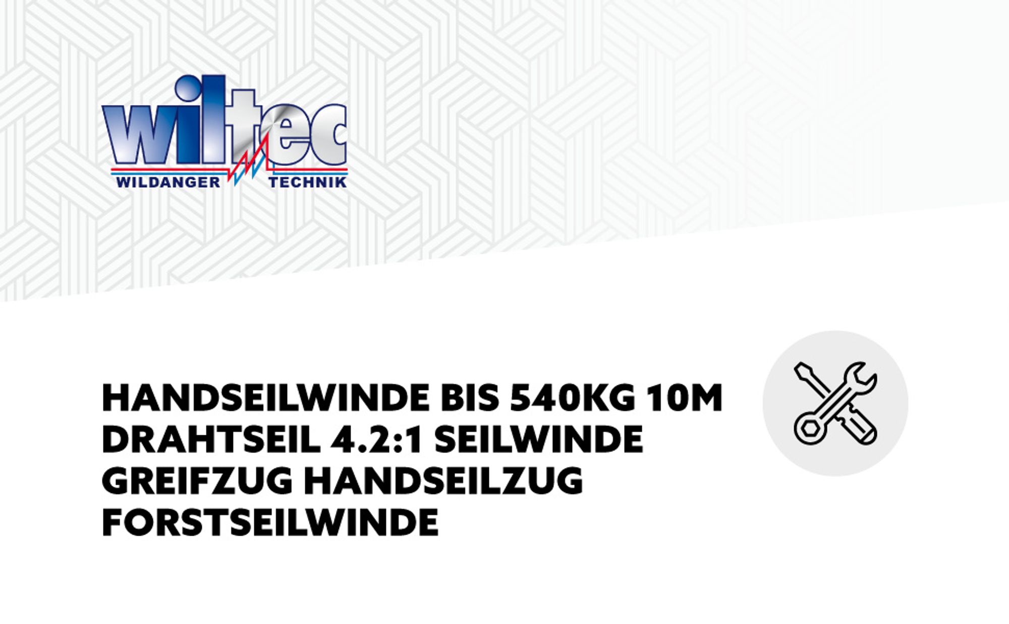 Wiltec Handseilwinde bis 540kg Übersetzung 4,2:1 170x210x210mm, Winde mit 10m Drahtseil, Seilwinde handbetrieben, Handseilzug effizient, Forstseilwinde