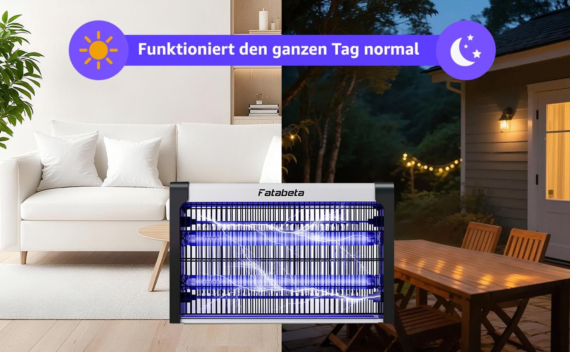 Leiser und energieeffizienter UV-LED-Insektenfänger mit 24-Stunden-Betrieb