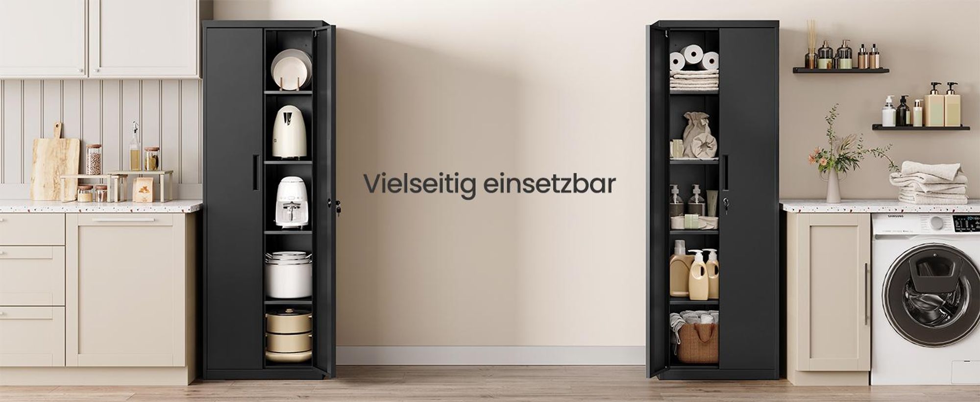 SONGMICS Aktenschrank, Mehrzweckschrank, Stahl-Aufbewahrungsschrank, 5 Ebenen, verstellbare Ablagen