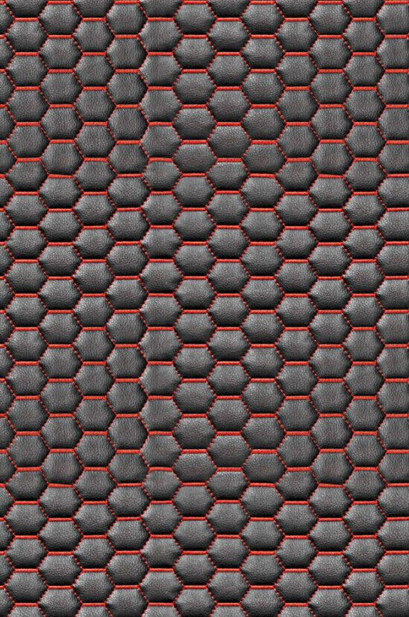 1+2 Sitzbezüge aus  für VW Transporter T5 (2003-2015) Schwarz/Rote Stiche