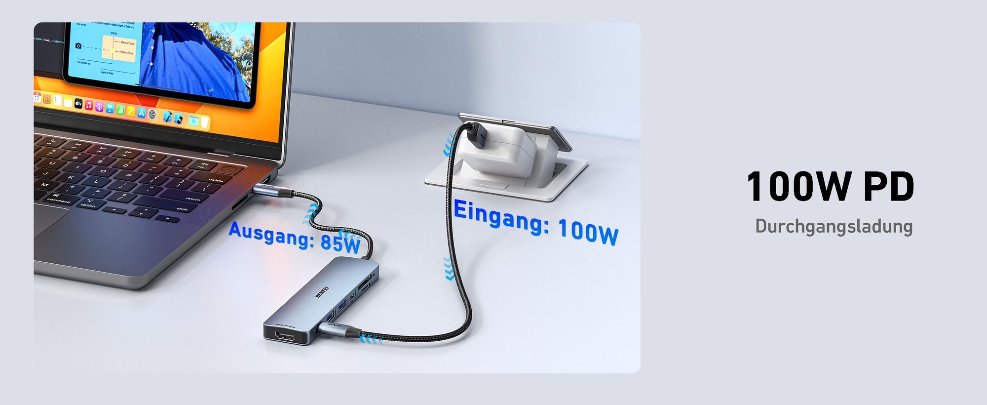 BENFEI Hubs USB C Hub 7in1 mit HDMI 4K 60Hz und 100W PD