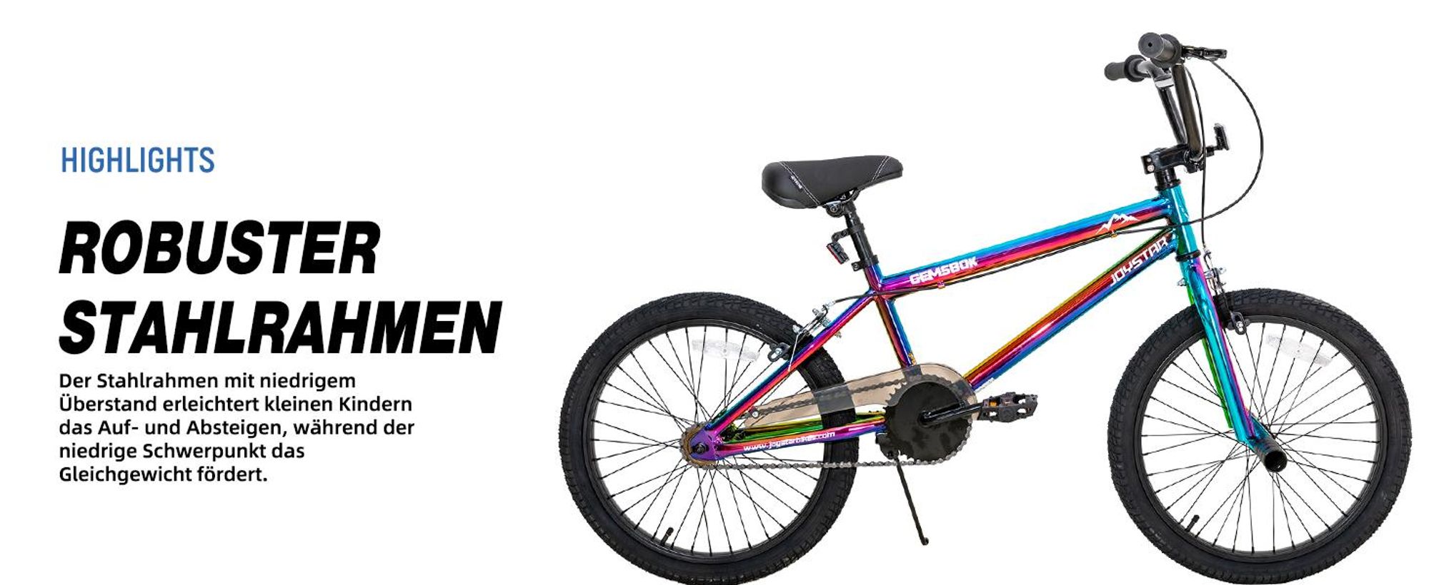 24 Zoll BMX Freestyle Fahrrad Doppelte Handbremsen Trick Bike für Kinder 9-12 Jahre