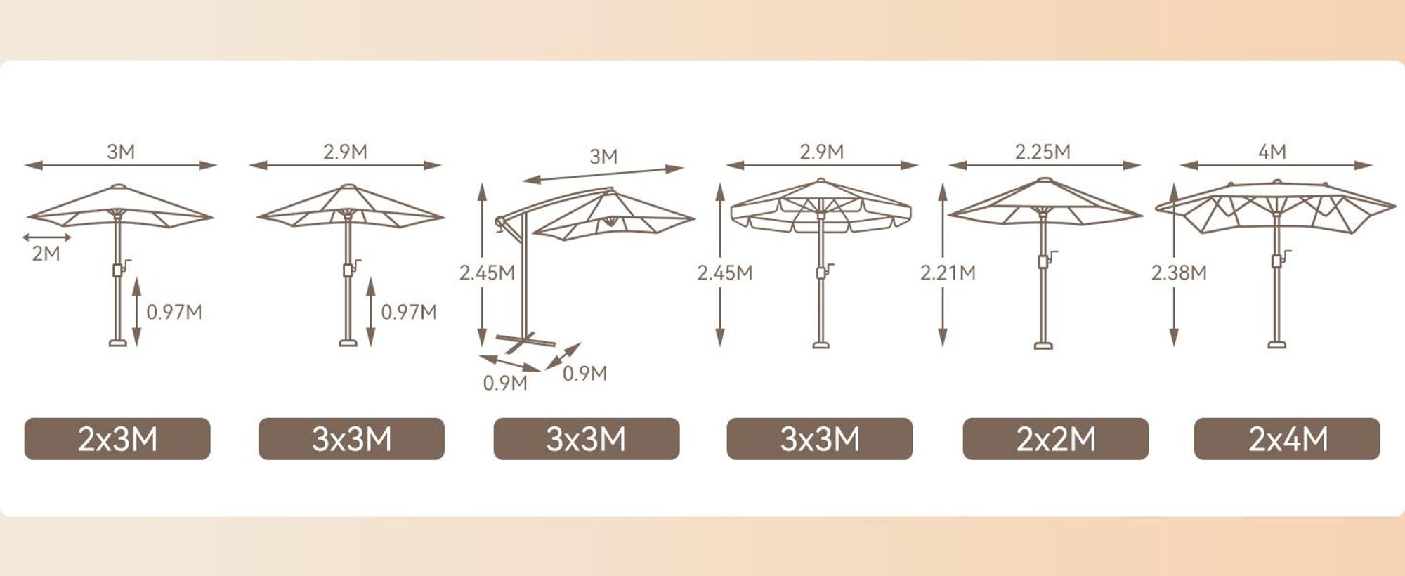 Puluomis Sonnenschirm 3m, Balkonschirm Strandschirm Marktschirm Gartenschirm Neigbar UPF 30+ mit Kurbel beige