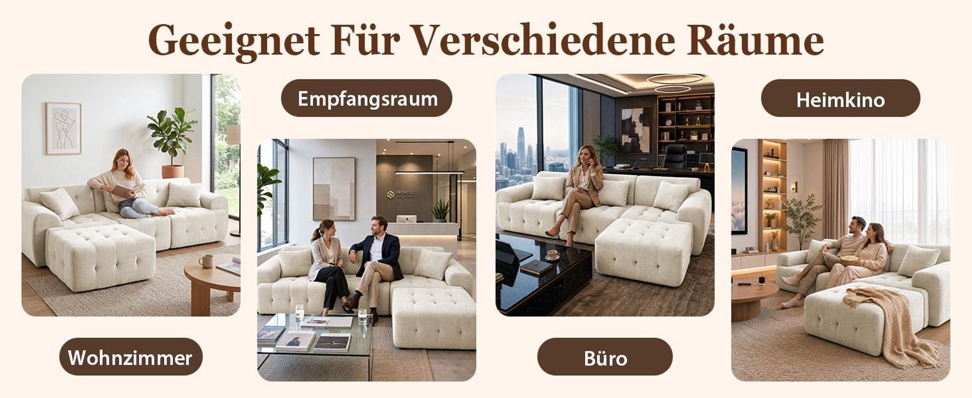 COMHOMA Ecksofa, 245 x 60 x 40 cm, Modulares Sofa mit Schlaffunktion, Schlafsofa, L Form Couch für Wohnzimmer, vakuumverpackt, Flexibel kombinierbar