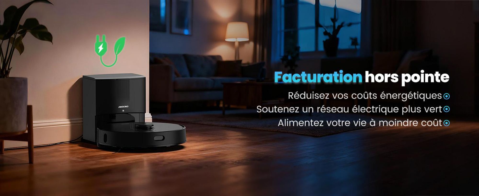 Robot aspirateur AIRROBO Q20 Plus avec station d'aspiration 3,5 L, robot aspirateur 8000 Pa avec fonction de nettoyage, navigation laser, cartographie de plusieurs étages