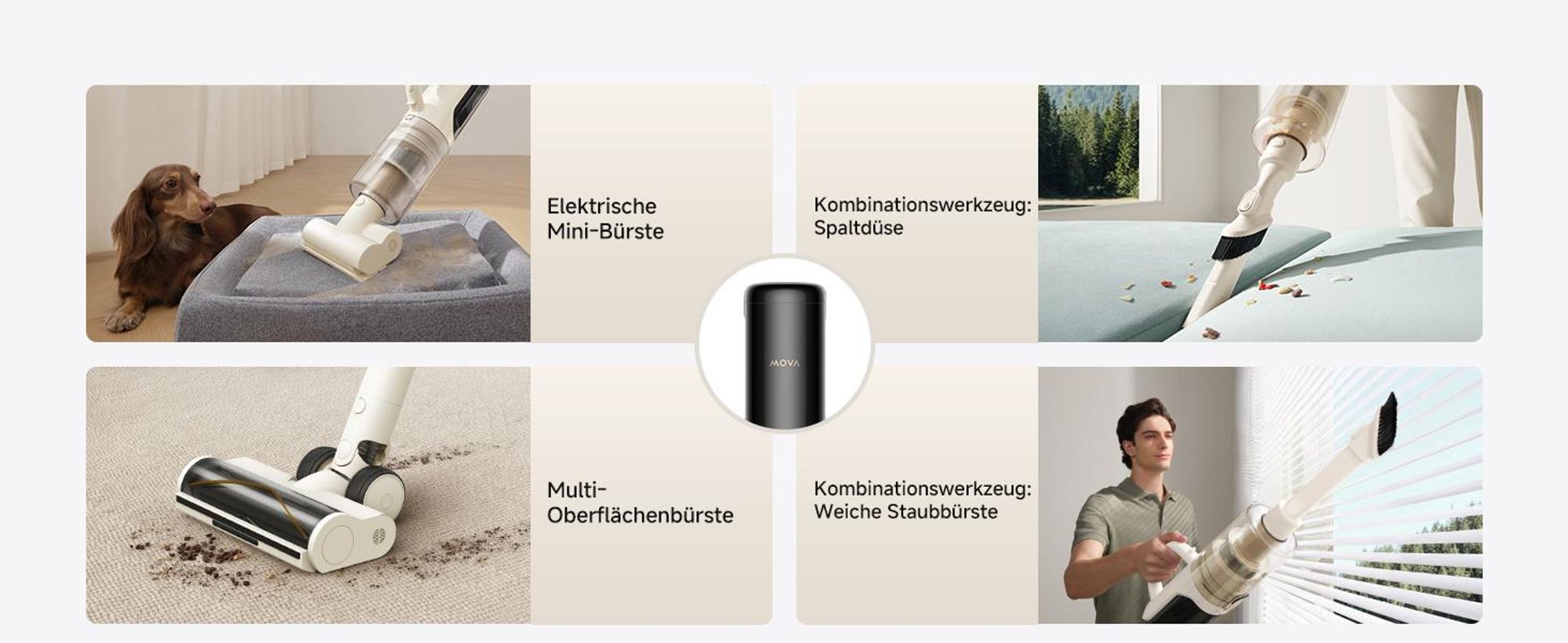 MOVA K30 Mix Nass- & Trockensauger, kabelloser All-in-One Bodenreiniger, 18.000 Pa, 180° Reichweite, flaches Design, Doppel-Kantenreinigung