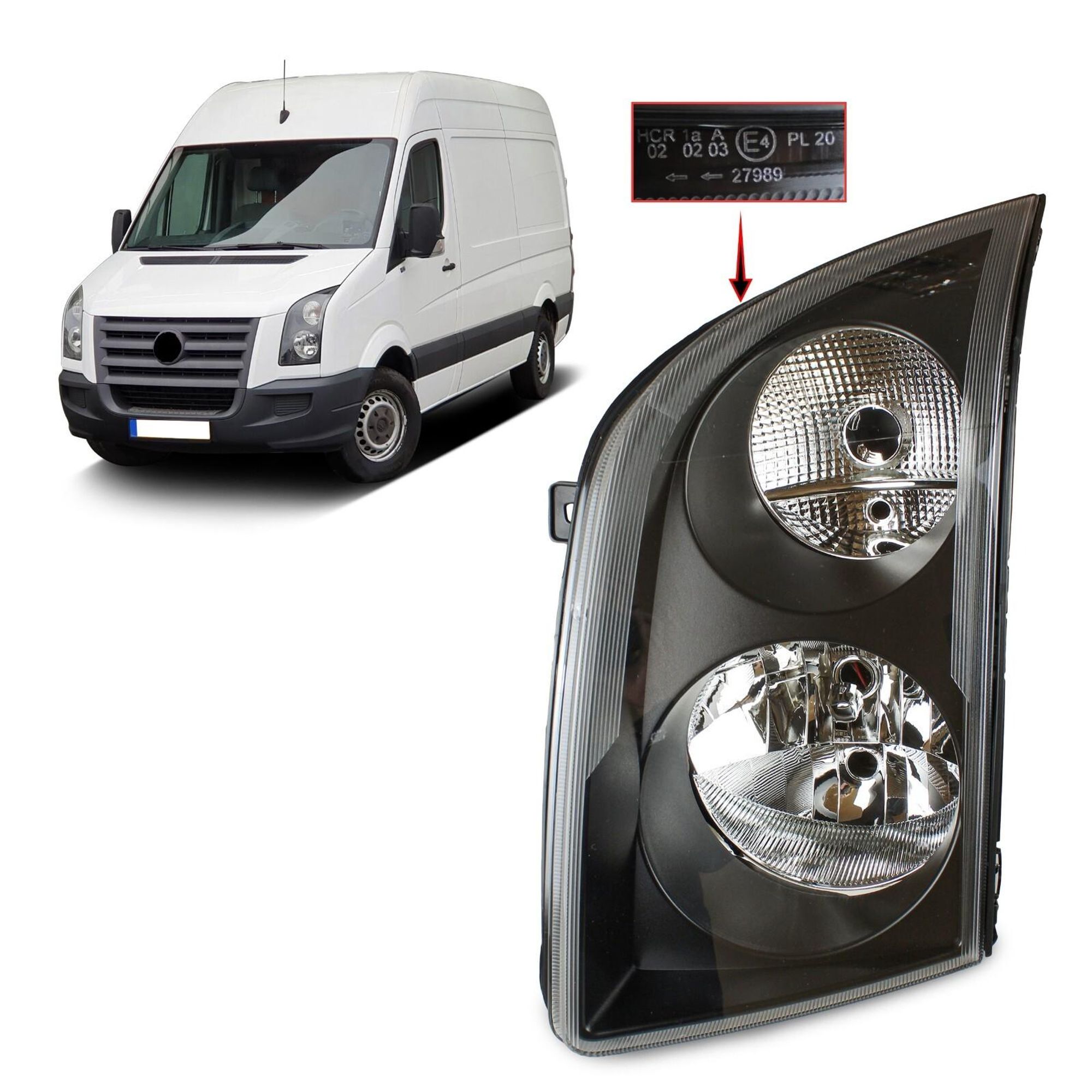 Crafter Links Scheinwerfer Für VW Crafter 2006-2017 E-prüf mit Stellmotor NEU