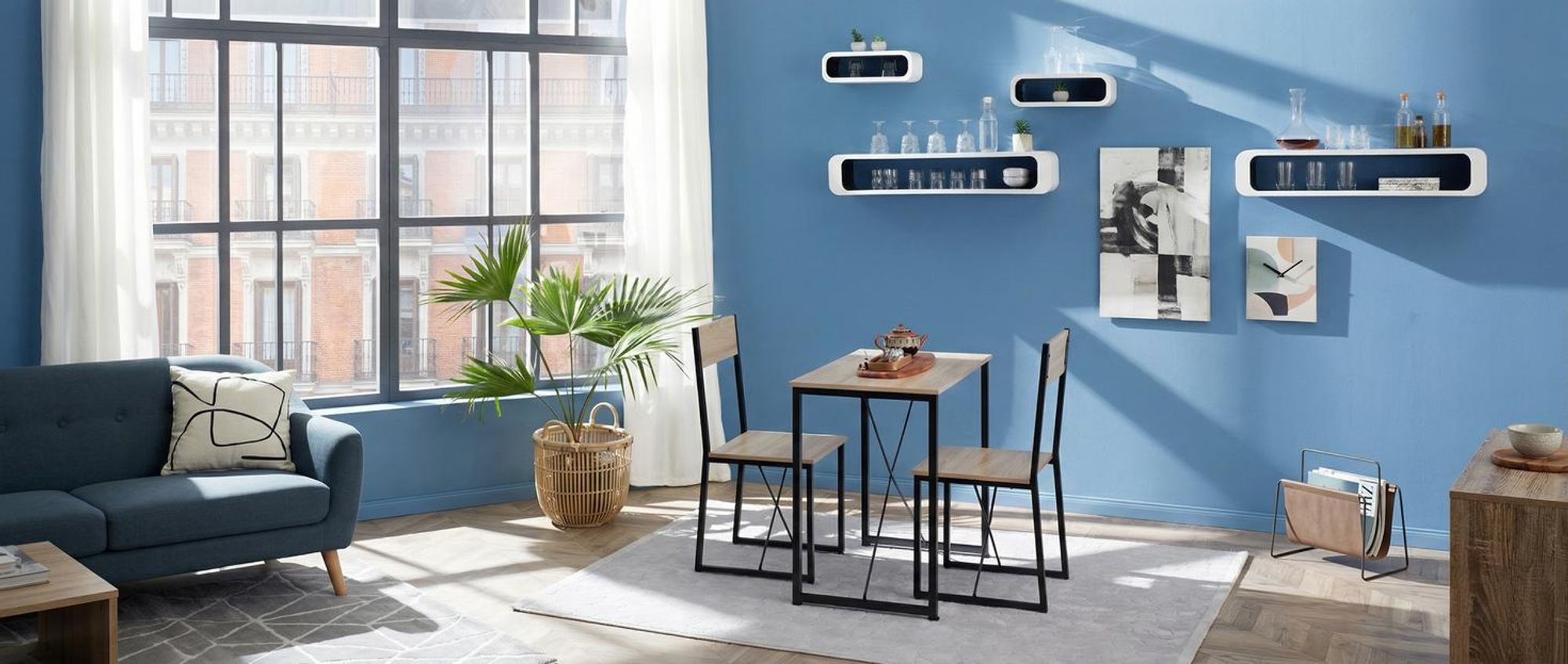 tectake® Sitzgruppe Margate 3-teilig Industrial Style