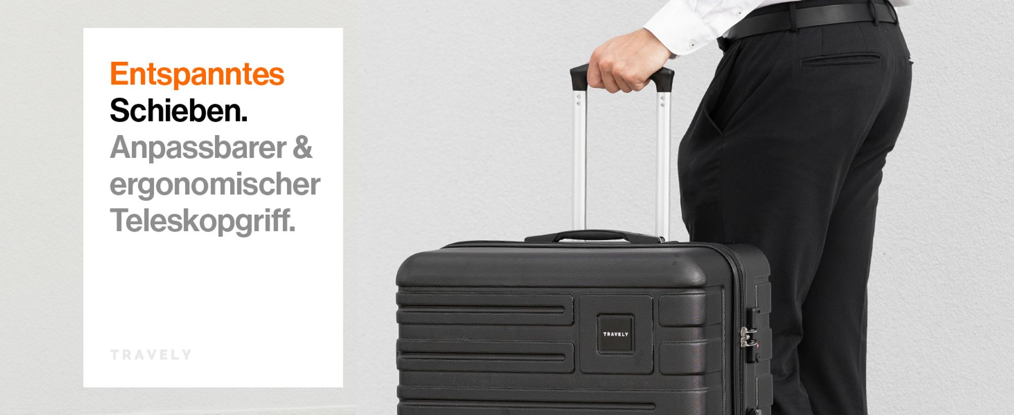 Travely Polycarbonat Koffer Groß 67cm L - 60L Innenvolumen - sehr robuster Hartschalen Koffer mit sanften Rollen & TSA Schloss, Reisekoffer, Koffer & Trolleys, Reisekoffer mit Rollen