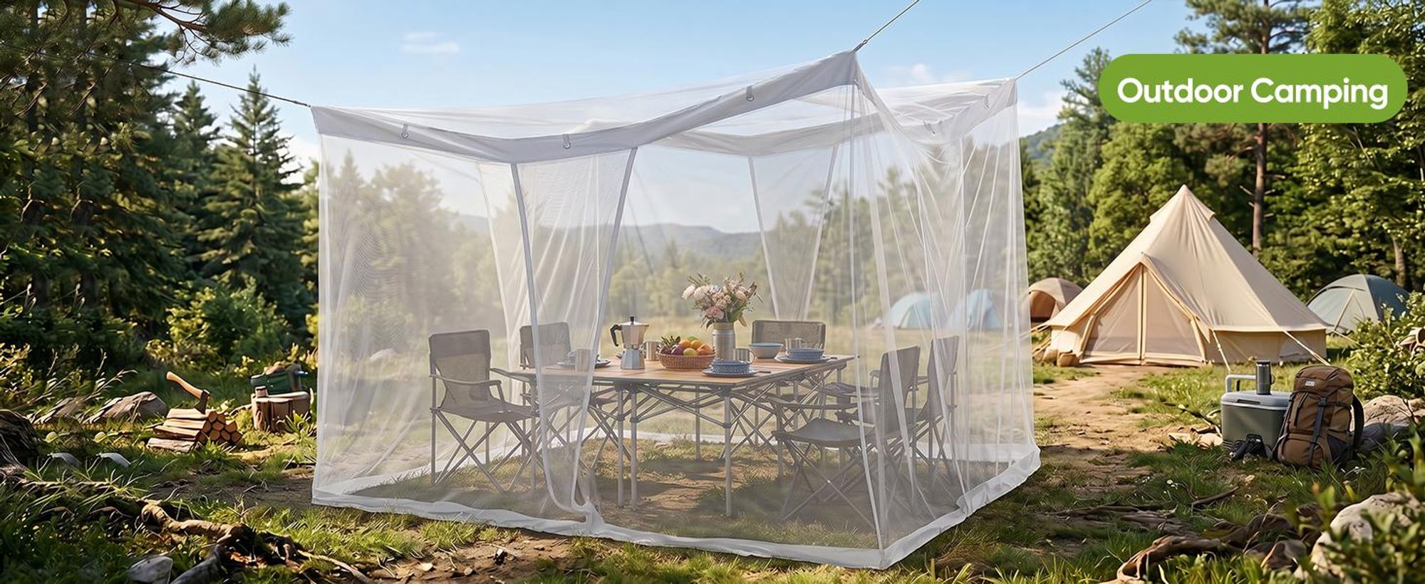 Sekey Moskitonetz Pavillon 3,5x2,5x2,5m Insektenschutz Garten Outdoor Balkon Fliegennetz für Pergola Garten groß Mückenschutz stabil