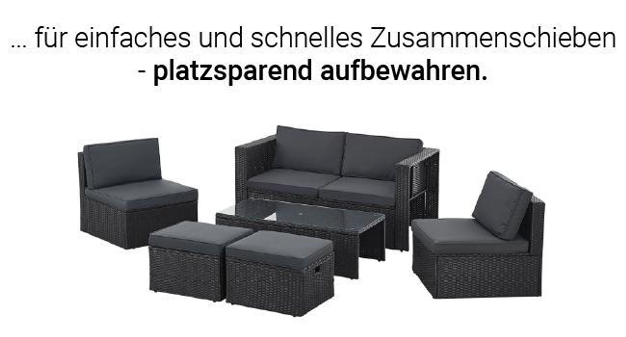Juskys Polyrattan Gartenmöbel Set Salou inkl. Abdeckung - Lounge für 6 Personen, wetterfest - Schwarz