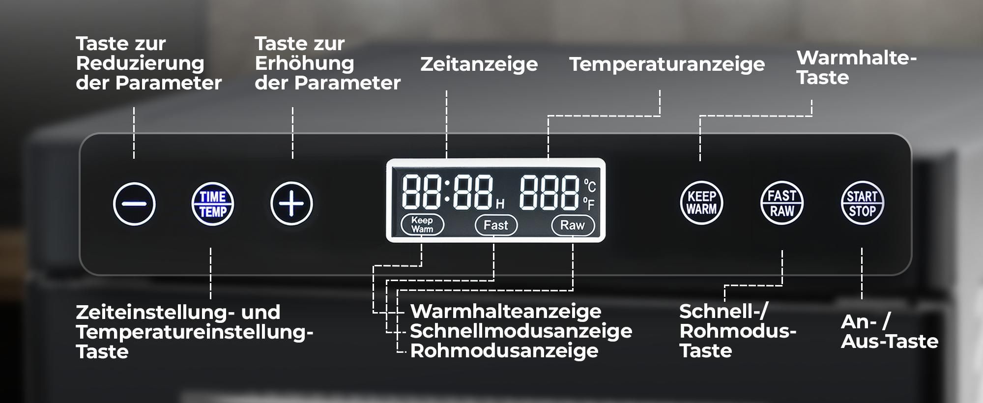 Balter Dörrautomat Edelstahl mit 7 Etagen, 600 W, Dörrgerät, LED-Display, 48-Stunden-Timer und Temperaturregelung, Dehydrator, BPA-frei
