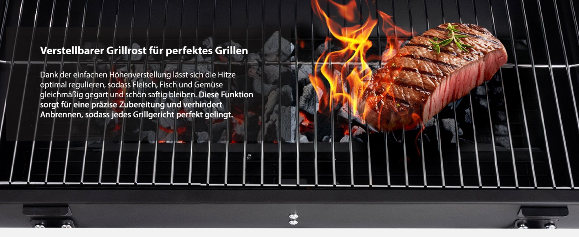 Lehmann Holzkohlengrill mit Grillrost, 2 Holzeinlegeböden, Deckel und Rädern