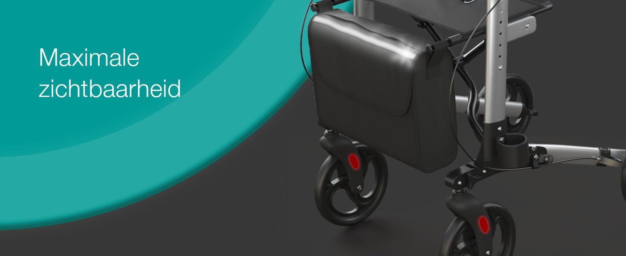 ELONEO inklapbare en lichte rollator met zitplaats, lichtgewicht reiskofferrolator van aluminium, loophulp met 8-voudige hoogteverstelling, inklapbaar in 3 standen
