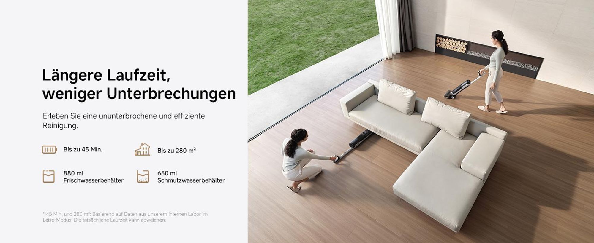 Dreame H14 AE Nass- und Trockensauger,18kPa Saugkraft,180° Lie-Flat,60 °C Bürstenpflege,selbstreinigend&trocknend,Doppelrotationsbürste,App,LED,280㎡