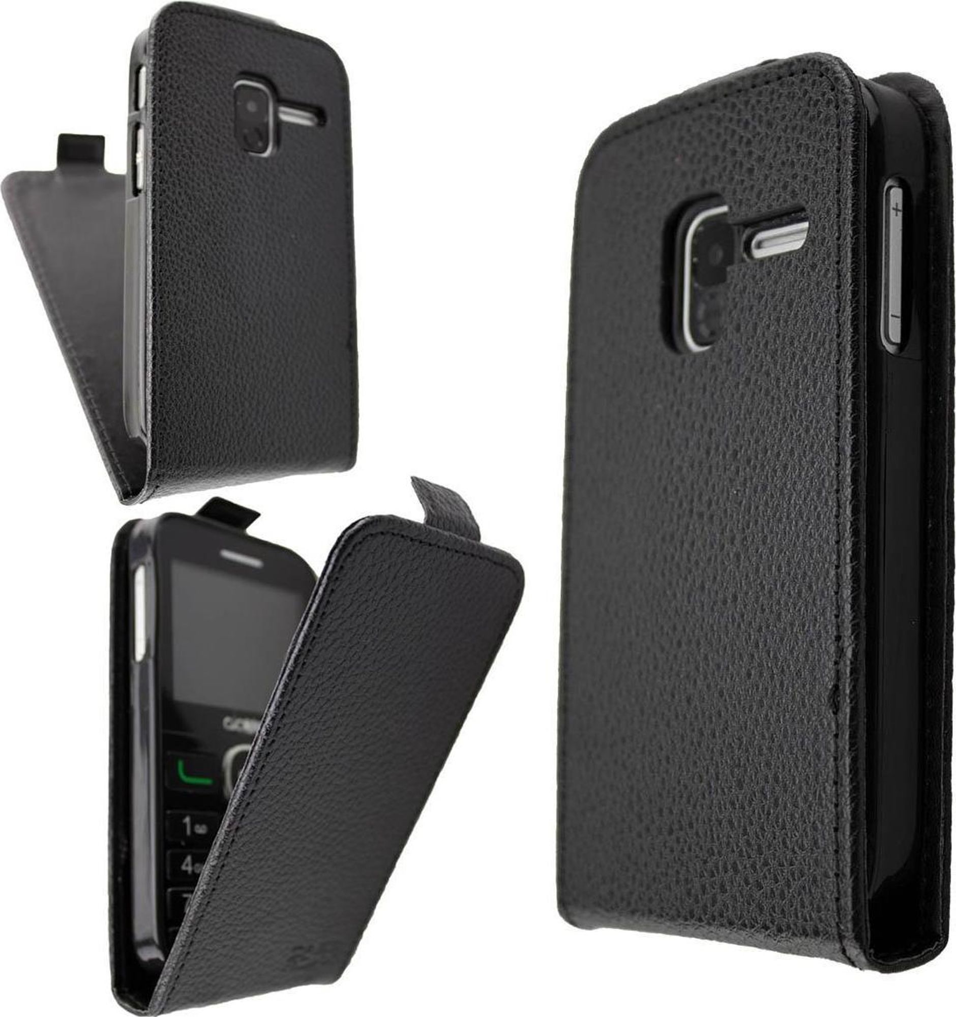 caseroxx Schutz Tasche Hülle Flip Cover kompatibel mit Alcatel 2008G, Smartphone Tasche Flip Cover in schwarz Bild 4