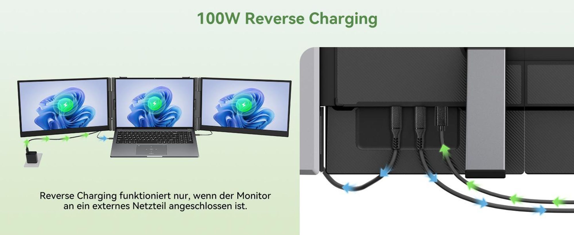 Blackview Tragbarer Monitor 8 15,6" FHD+ IPS, 4,6mm dünn, 1,2kg, Plug & Play USB-C, 100W Reverse Charging, support Laptop/PC/Handy/Mac/Switch/PS5/Xbox