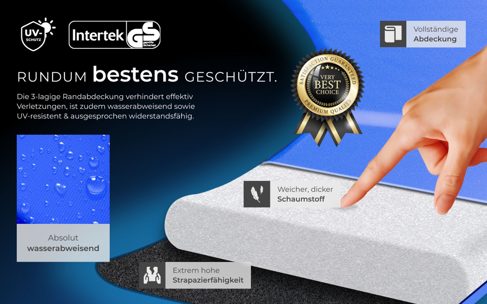 tectake® Trampolin Jumpy Ø 366 cm, GS- mit Sicherheitsnetz