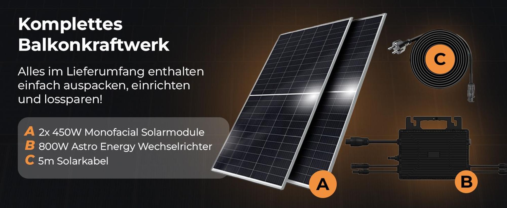 Sunniva Balkonkraftwerk 900W Komplettsets