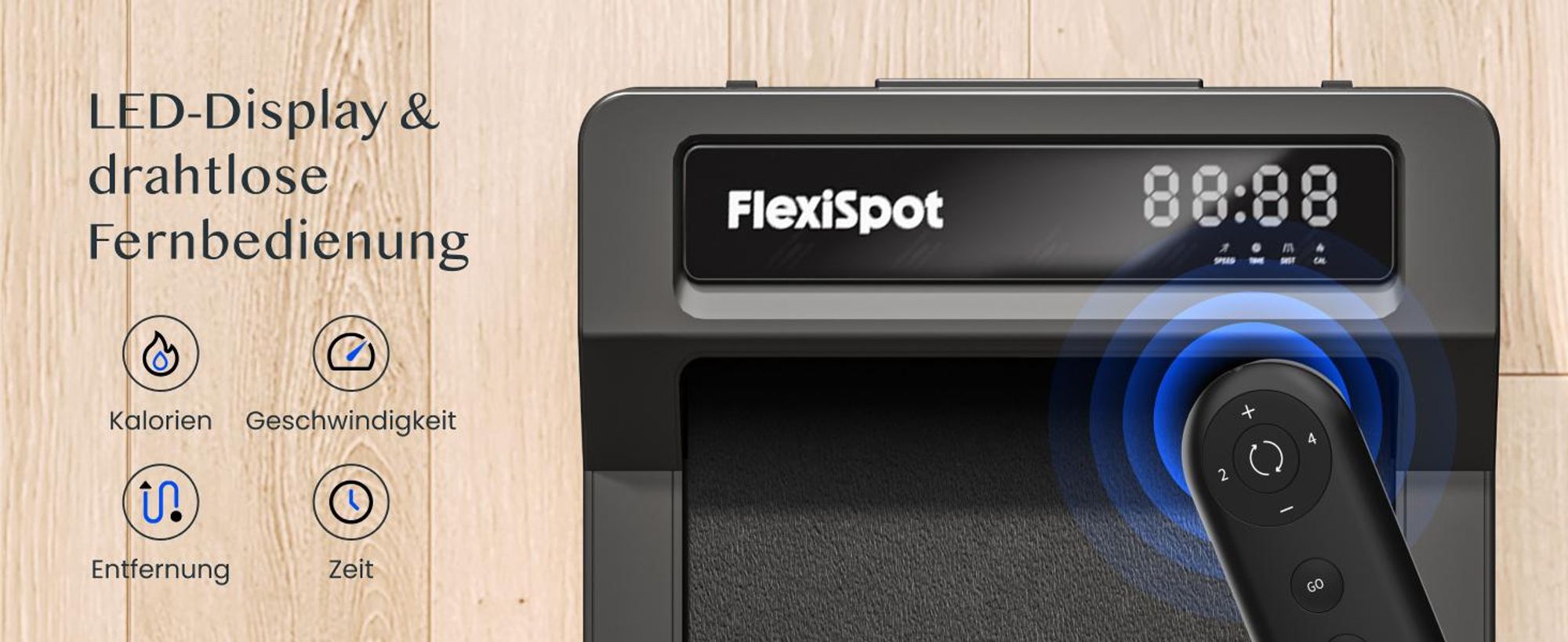 FlexiSpot Foldex Laufband 180° Faltbar, 4 in 1 Tragbares Walking Pad mit Fernbedienung und LED Display 120 kg Belastbar für Home Office & Zuhause