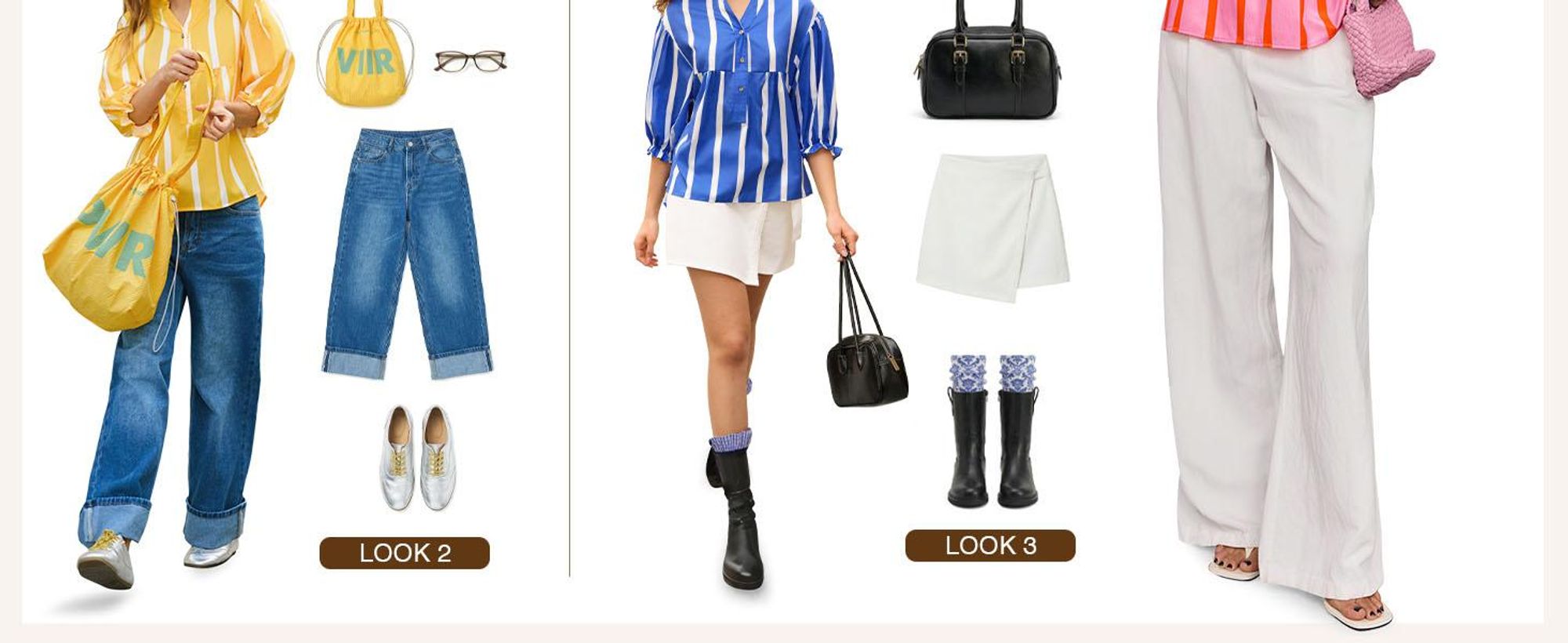 Gestreiftes Sommer-Shirt mit V-Ausschnitt für Damen – Babydoll-Top mit Puffärmeln