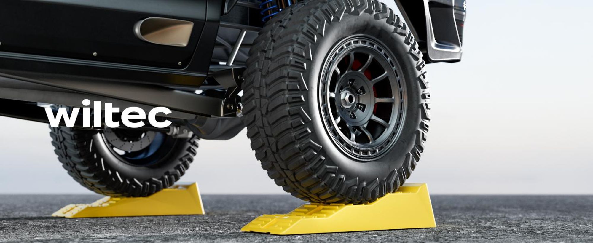 Wiltec Stufenkeile Paar mit 3 Höhenstufen 40/70/100 mm, Auffahrkeile 2er-Set mit 3 t Traglast, Ausgleichskeile für Wohnwagen, Wohnmobil, Camper usw.