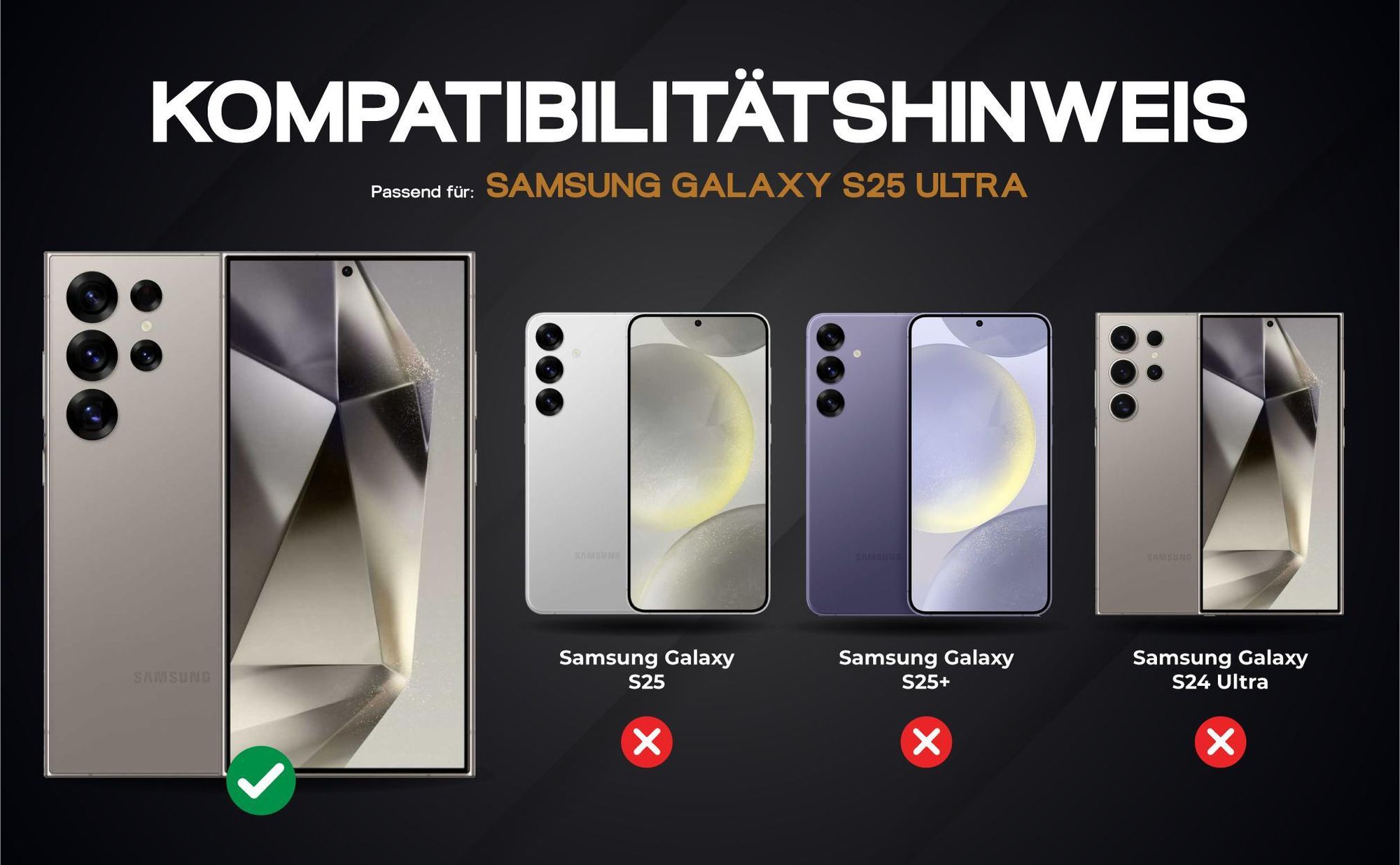 Kompatibilitätshinweise Hülle für Samsung Galaxy S25 Ultra