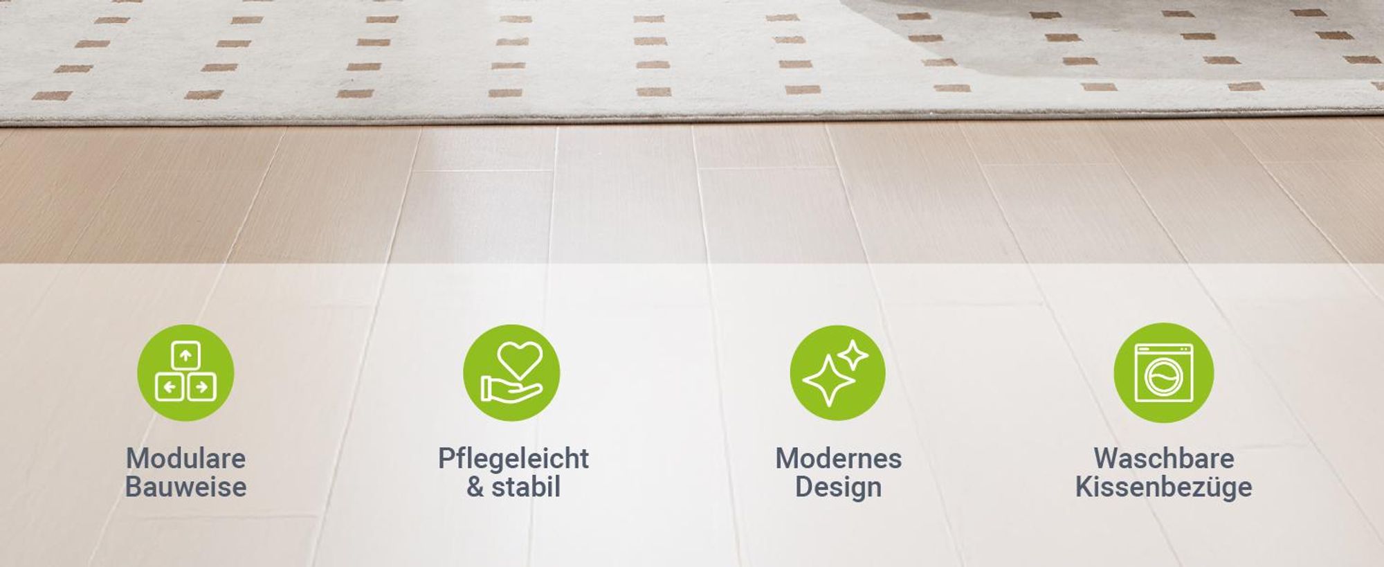 Juskys Sofa Coredo - Taupe, moderne Couch aus Cord mit Kissen, Ottomane rechts