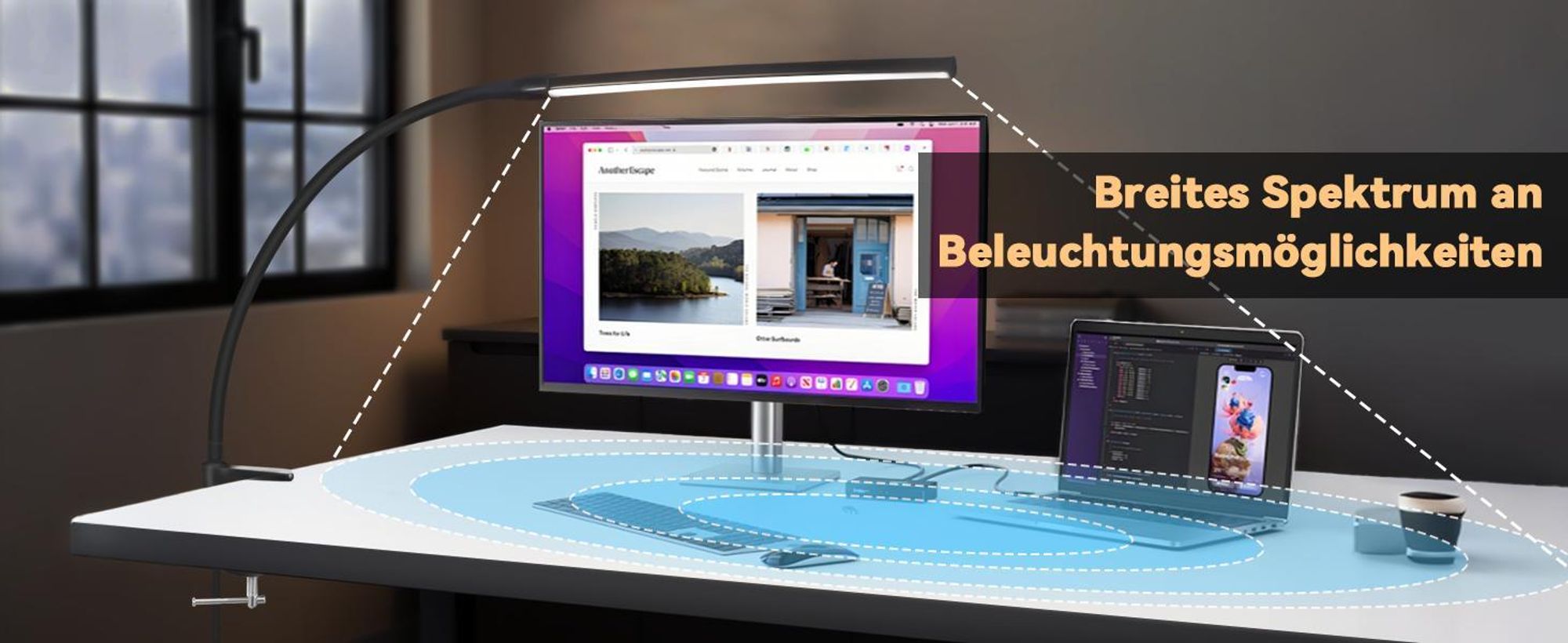 ZMH Schreibtischlampe LED Tischleuchte Dimmbar Klemmbar Tischlampe Schwarz Arbeitsleuchte Schreibtisch 5W Schreibtischleuchte Bürolampe Tageslichtlampe Büro Klemmleuchte mit Ladefunktion